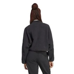 Dames Fleece 1/2 Rits Adidas Tiro -Dames Sportkleding Winkel adidas originals ia3042 5 apparel on model back view white