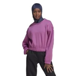 Dames Losjes Vallend Sweatshirt Adidas Studio Lounge 12 Dames Losjes Vallend Sweatshirt Adidas Studio Lounge -Dames Sportkleding Winkel adidas hh8520 3 apparel on model standard view white