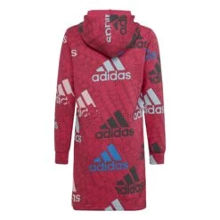 Meisjesjurk Met Capuchonprint Adidas Essentials Brand Love -Dames Sportkleding Winkel adidas hm4542 3 apparel photography back center view white