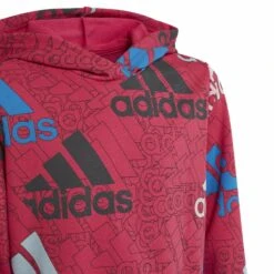 Meisjesjurk Met Capuchonprint Adidas Essentials Brand Love -Dames Sportkleding Winkel adidas hm4542 4 apparel photography detail view 1 white