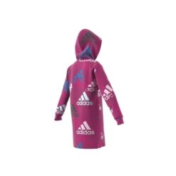 Meisjesjurk Met Capuchonprint Adidas Essentials Brand Love -Dames Sportkleding Winkel adidas hm4542 7 apparel zip turntable 3d 4 white