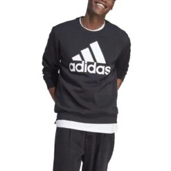 Fleece Trui Adidas Essentials Big Logo -Dames Sportkleding Winkel adidas ib3995 4 apparel on model front view white