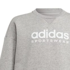 Fleecesweatshirt Met Ronde Hals Voor Kinderen Adidas 9 Fleecesweatshirt Met Ronde Hals Voor Kinderen Adidas -Dames Sportkleding Winkel adidas il4931 4 apparel photography detail view 1 white nw