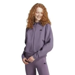 Capuchon Met Rits Voor Dames Adidas Z.N.E. -Dames Sportkleding Winkel adidas in5132 3 apparel on model standard view white