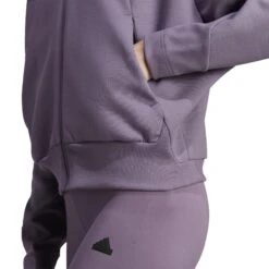 Capuchon Met Rits Voor Dames Adidas Z.N.E. -Dames Sportkleding Winkel adidas in5132 9 apparel on model detail view 3 white