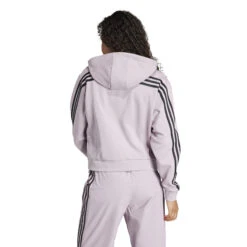 Damescapuchon Adidas Future Icons 3 Stripes -Dames Sportkleding Winkel adidas is3681 5 apparel on model back view white