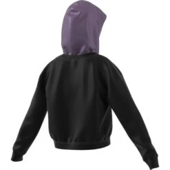 Korte Sweater Met Kap Voor Meisjes Adidas Glam -Dames Sportkleding Winkel hn1028 3 apparel 3d20 20rendering back20view white