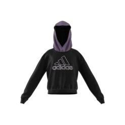 Korte Sweater Met Kap Voor Meisjes Adidas Glam -Dames Sportkleding Winkel hn1028 4 apparel zip20 20turntable 3d 1 white