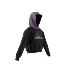 Korte Sweater Met Kap Voor Meisjes Adidas Glam -Dames Sportkleding Winkel hn1028 4 apparel zip20 20turntable 3d 2 white