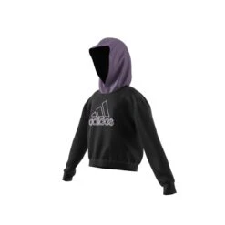 Korte Sweater Met Kap Voor Meisjes Adidas Glam -Dames Sportkleding Winkel hn1028 4 apparel zip20 20turntable 3d 8 white