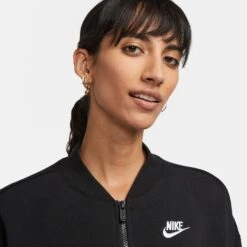 Damessweatshirt Met Rits Nike Club Fleece Oversize Crop -Dames Sportkleding Winkel nike fb7278 010 phsym001