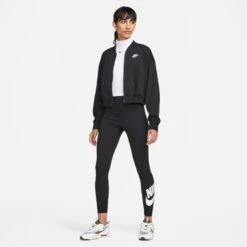 Damessweatshirt Met Rits Nike Club Fleece Oversize Crop -Dames Sportkleding Winkel nike fb7278 010 phsym004