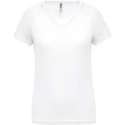 Dames-T-shirt Met V-hals Proact Sport Blanc