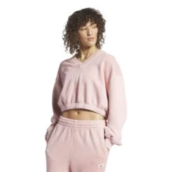 Dames Sweatshirt Reebok Classics Natural Dye -Dames Sportkleding Winkel reebok hy2707 2 apparel on model standard view white